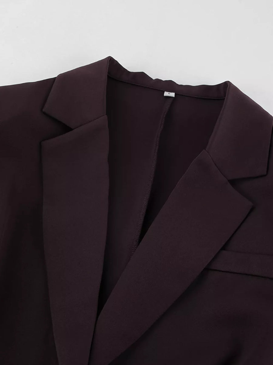 One-button Blazer And Wide-leg Pants Set option 9