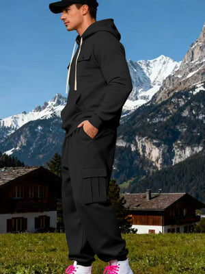 Men's Kangaroo Pocket Hoodie & Sweatpants Set