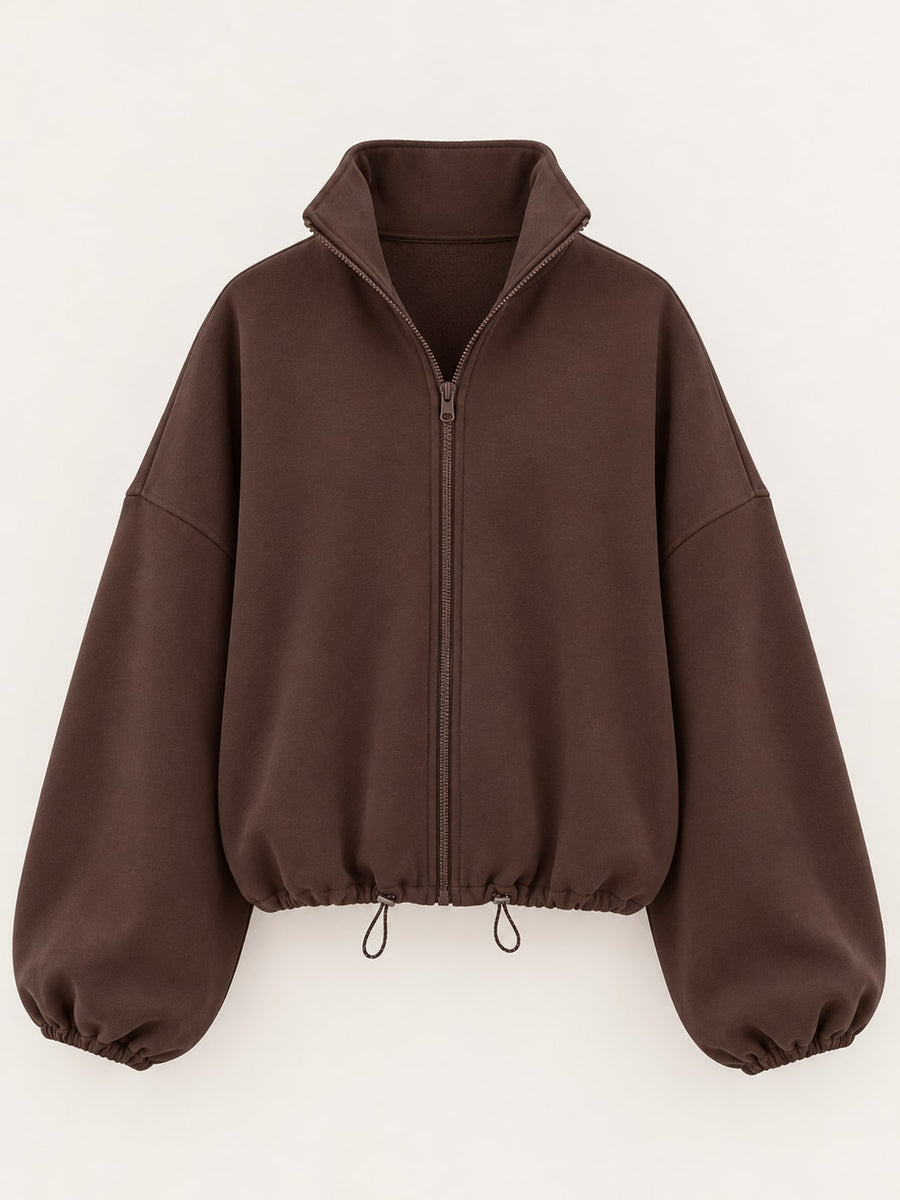 Polyester & windbreaker in Ivory with relaxed silhouette