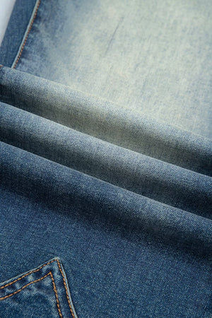 Pocket Detail Flare Leg Jeans in Medium