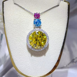 Platinum-Plated,925 sterling silver,Moissanite Carat weight: 11 necklace in blue with pendant silhouette