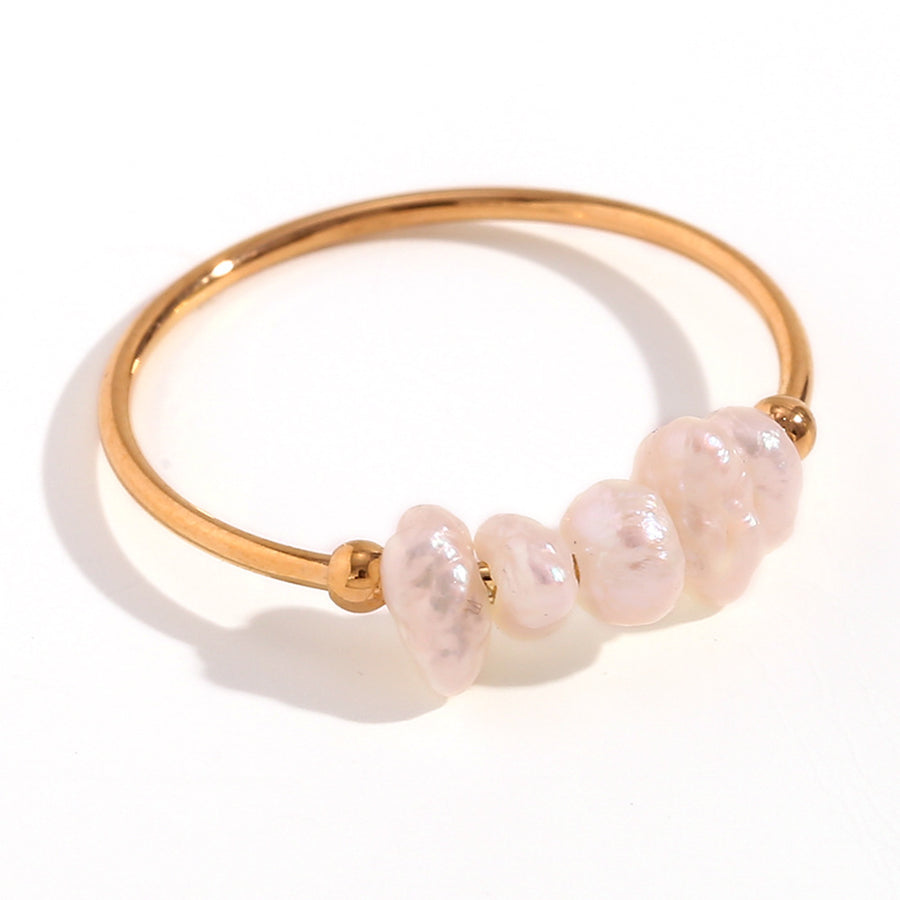ivory with ring with 18K gold-plated