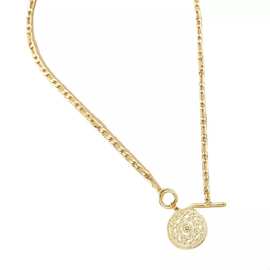 18K Gold-Plated,Alloy,Silver-plated Care instructions: Avoid wearing during exer necklace in Gold with straight silhouette