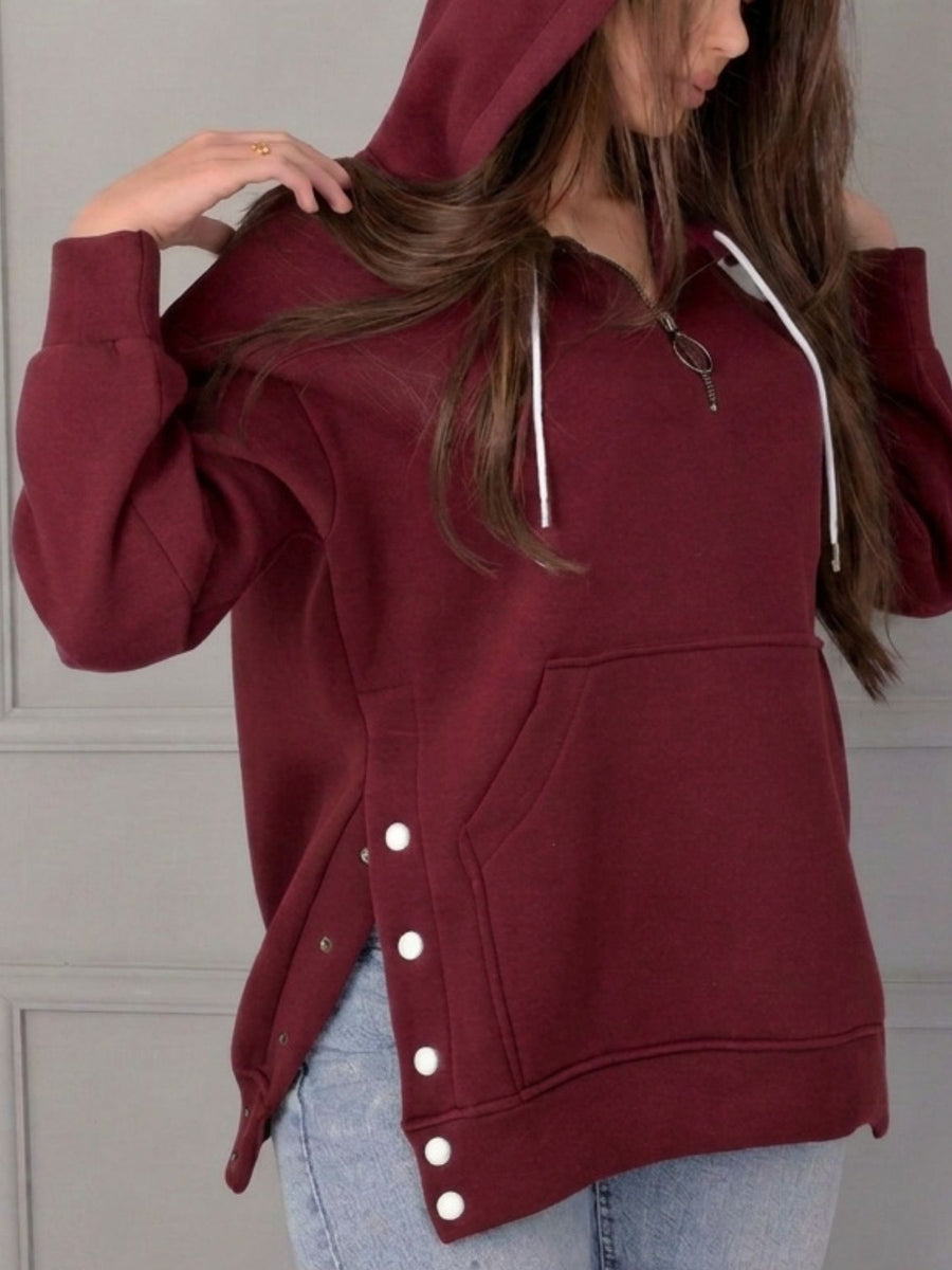athleisure hoodie in Tan with hooded