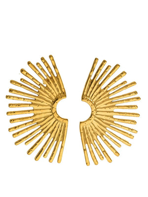 earrings in gold with geometric and gold-plated