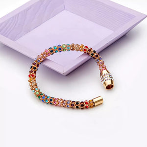 18k Gold-plated Multi-colored Crystal Bracelet in multi-colored with crystal embellishment