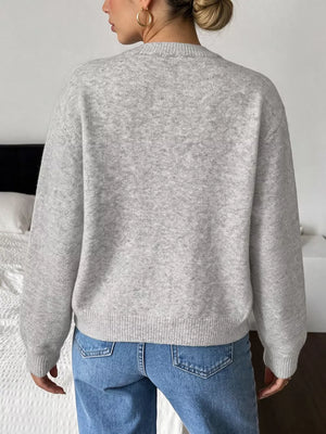 cardigan in Gray/white