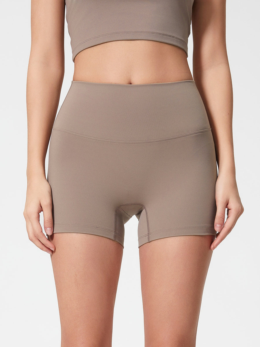 Nova Rise High-Motion Shorts in Mocha, seamless high-waisted activewear shorts with a comfortable fit.
