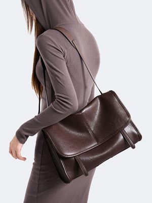 dark brown messenger bag