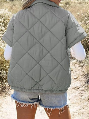 100% polyester Care instructions: Machine wash cold quilted jacket in Army Green with regular silhouette