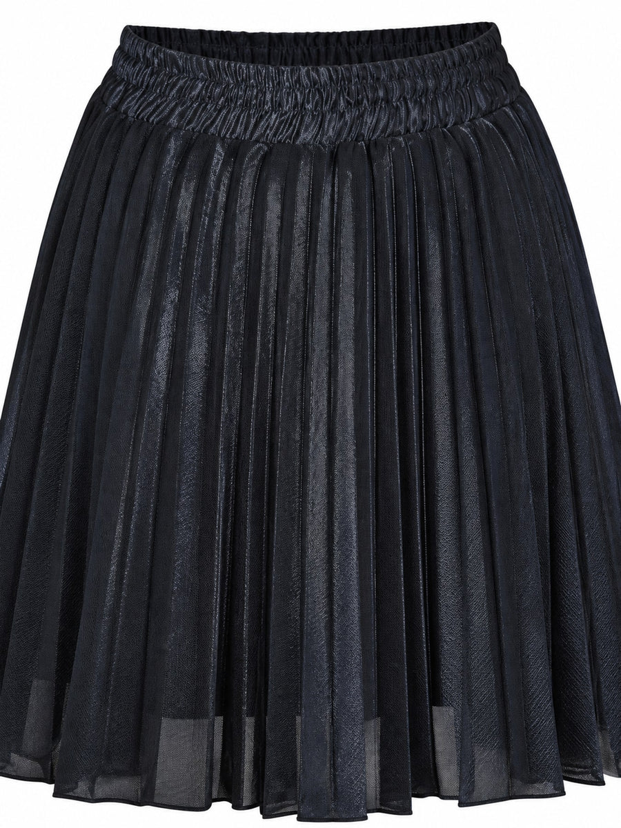 maxi skirt in metallic gold with pleated and maxi