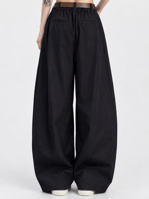 Polyester & cargo pants in Khaki-Tall Barrel Leg with wide-leg silhouette