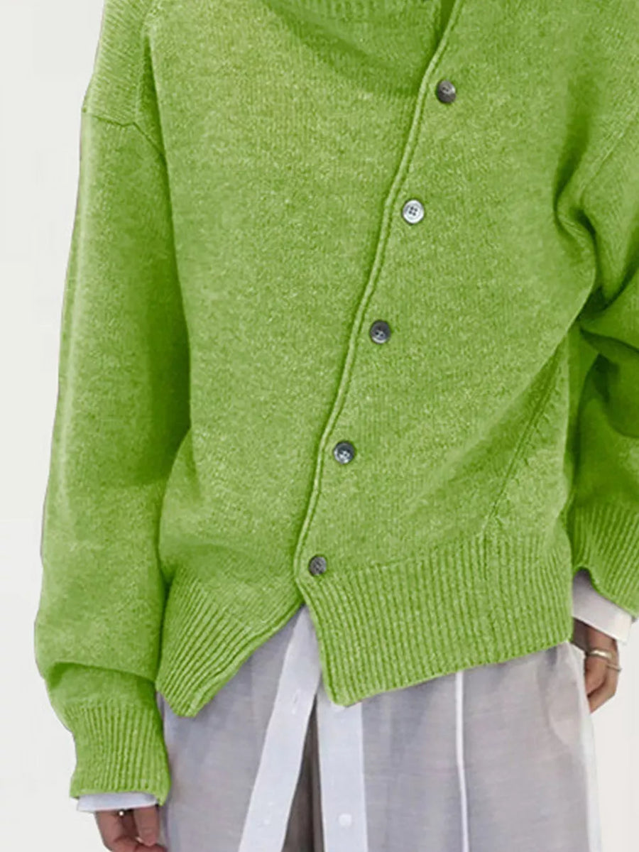 42% acrylic, 29% polyamide, 30% polyester fiber Care instructions: Machine wash cardigan in Dark Gray with relaxed silhouette
