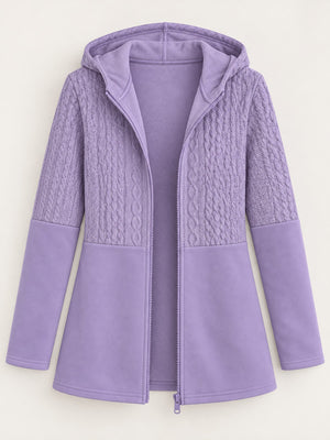 Full Size Hooded Zip-Up Jacket Plus Size in Gray