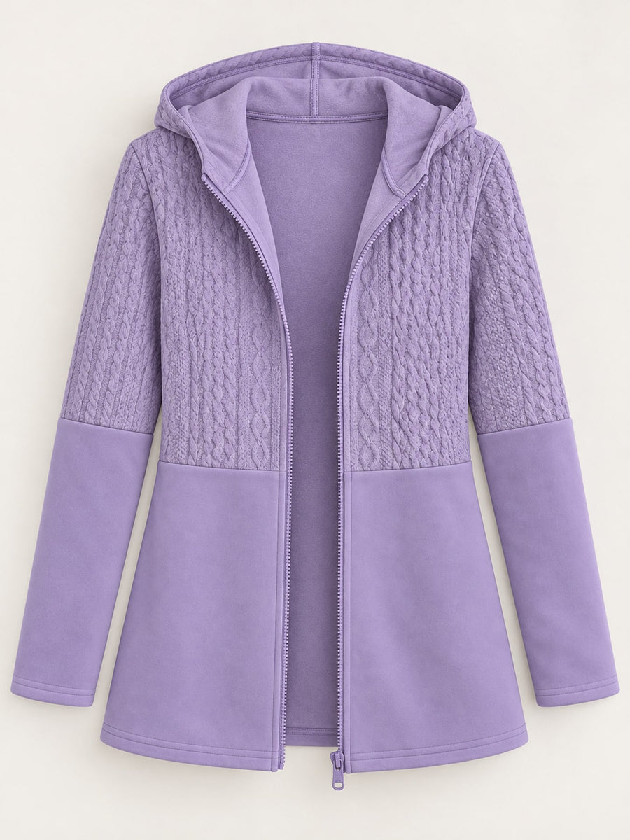 Full Size Hooded Zip-Up Jacket Plus Size in Gray