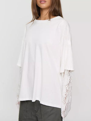 95% viscose, 5% elastane Care instructions: Machine wash cold t-shirt in White with relaxed silhouette