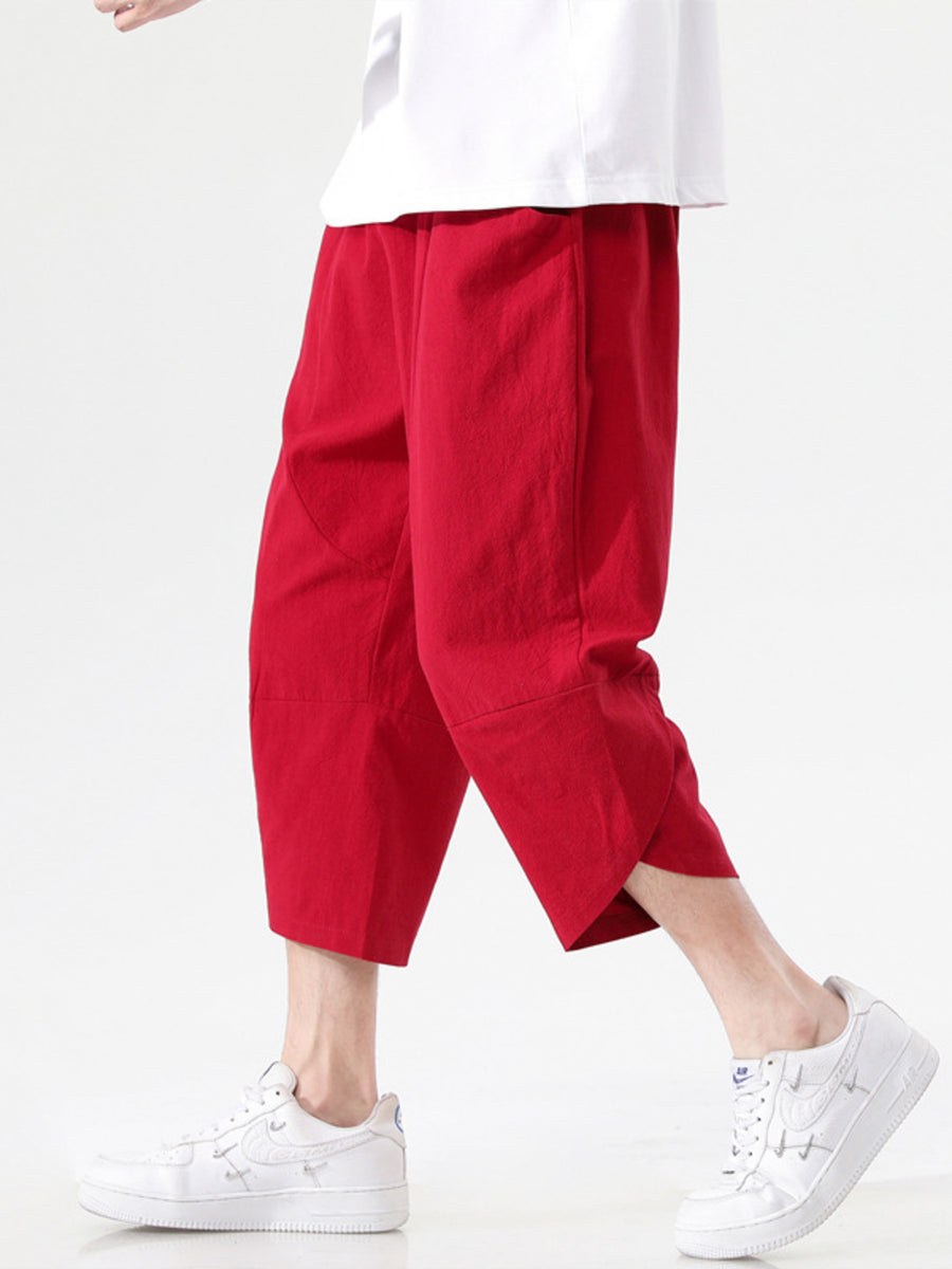 harem pants in Navy with pocketed and cropped