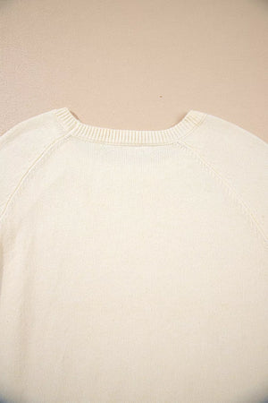 ivory regular pullover sweater with crew neck