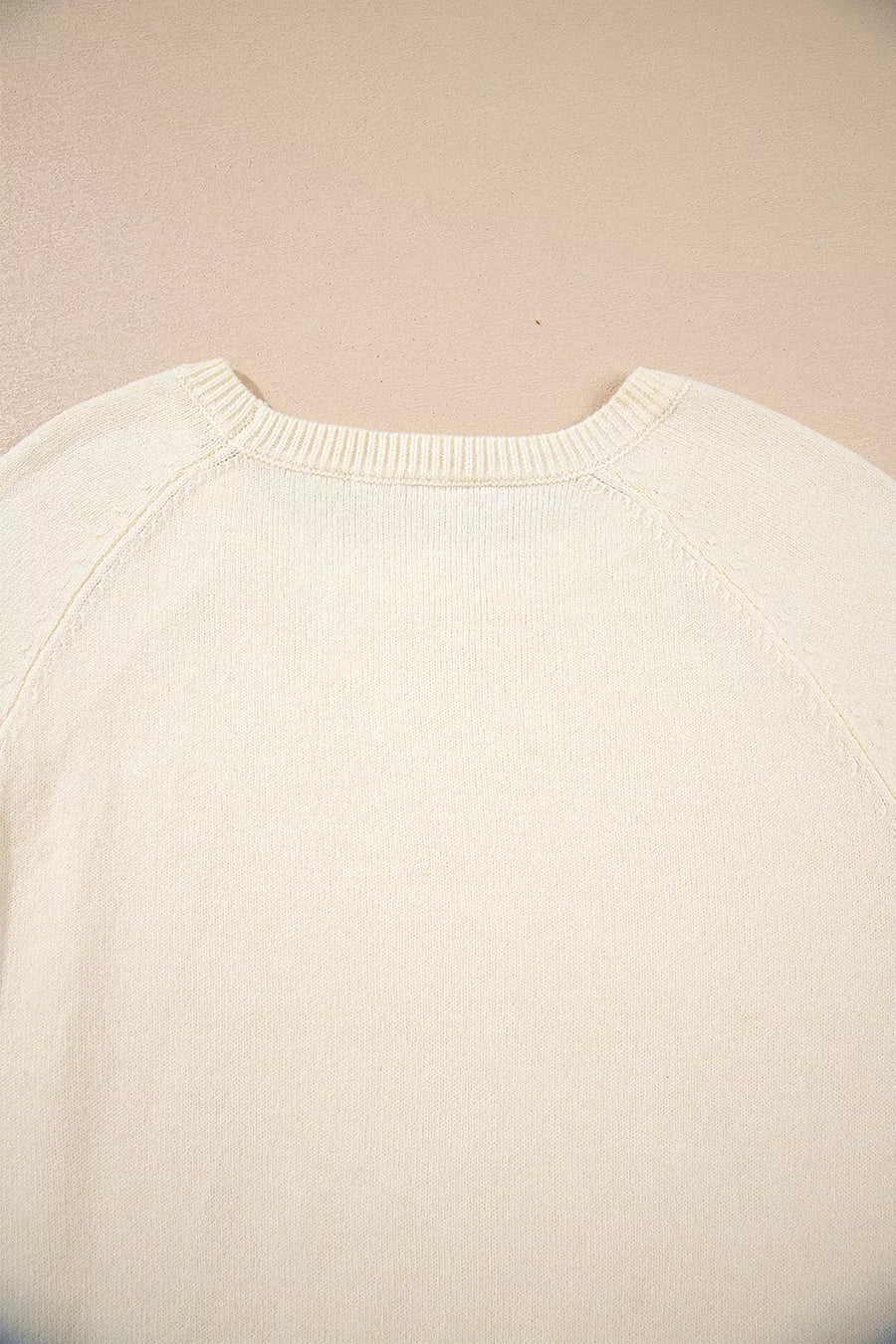 ivory regular pullover sweater with crew neck