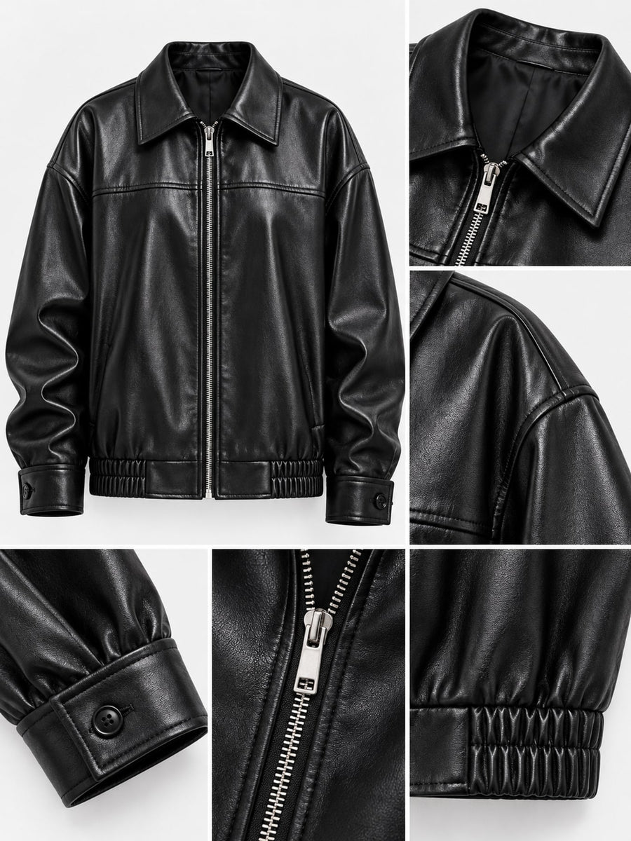 streetwear bomber jacket in Coffee with collared