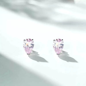 earrings in light pink featuring teardrop shape and teardrop fit