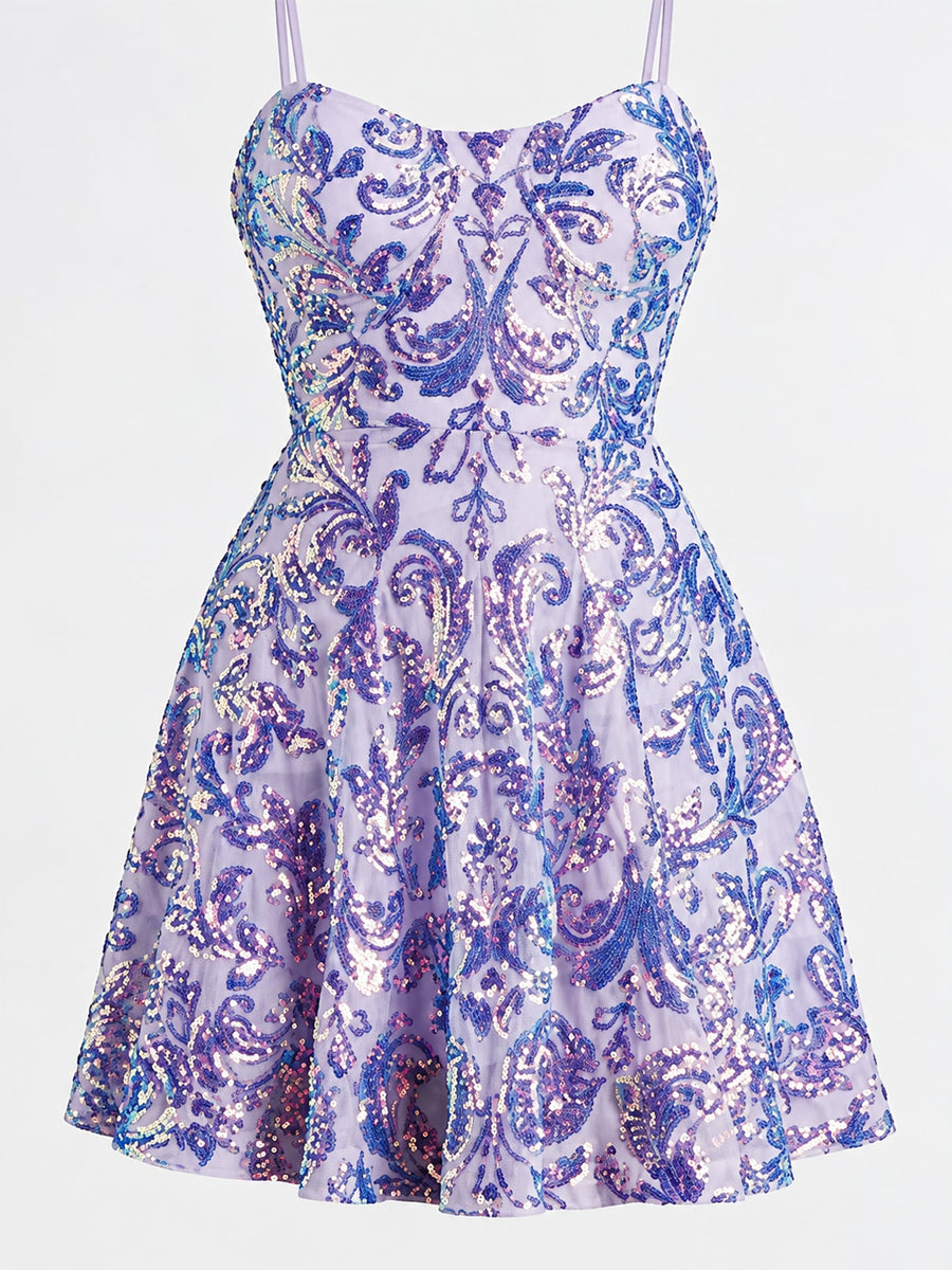 mini dress in Pink with ornamental and sequin