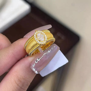 Pastel Yellow ring featuring adjustable and textured