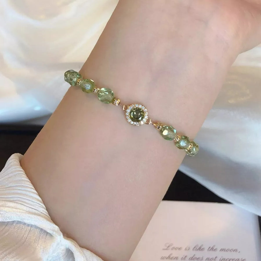 light green bracelet with wrist-length and clasp