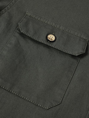 classic button-up shirt in khaki with collared