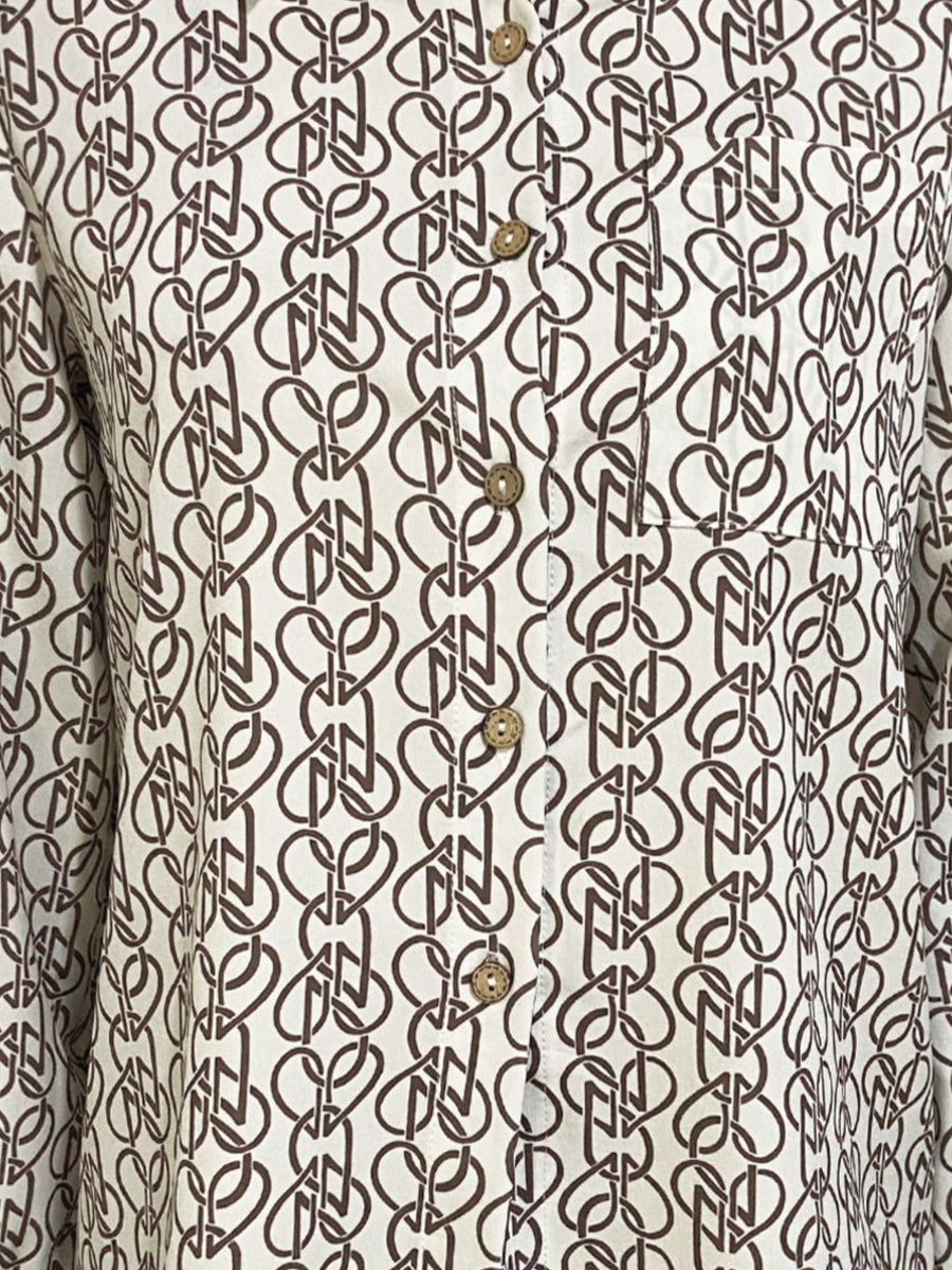 Multicolor button-down shirt featuring buttoned and abstract-spot