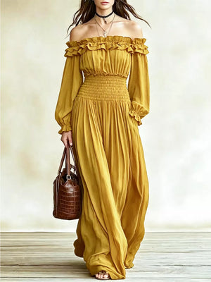 maxi dress in Mustard