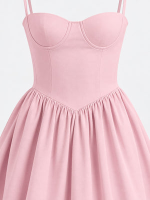 Sweetheart Neck Midi Cami Dress in Pink