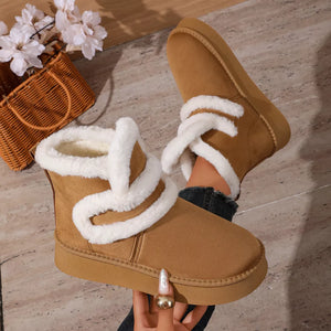 boots in camel with platform sole and ankle-length