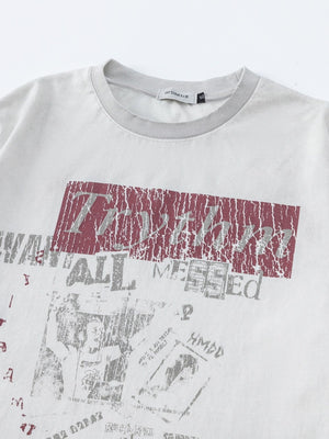 t-shirt in black with graphic-print and oversized