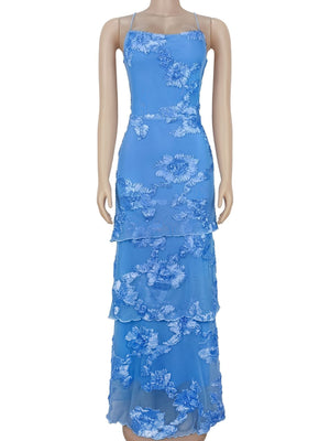 sky blue maxi dress with maxi and pullover