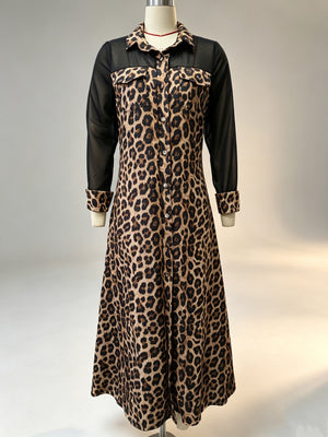 100% polyester Care instructions: Machine wash cold maxi dress in brown with fitted silhouette
