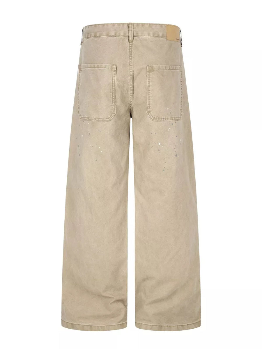 95%polyester, 5%spandex Care instructions: Machine wash cold cargo pants in khaki with wide-leg silhouette