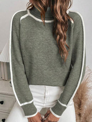 Caramel Color turtleneck sweater with hip-length and pullover
