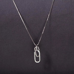 925 Sterling Silver Pendant Necklace With Zircon in Gold with pendant