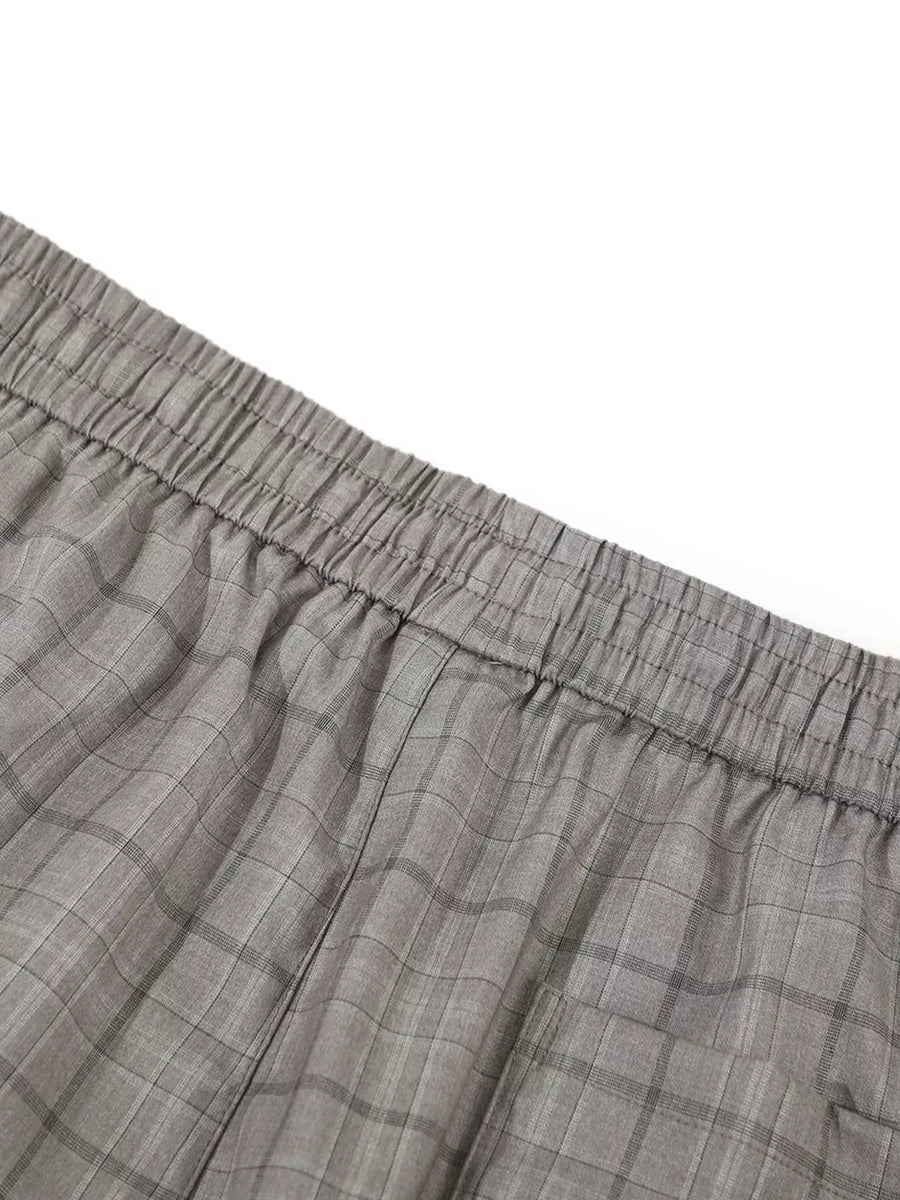Men's Plaid Wide-leg Pants option 9