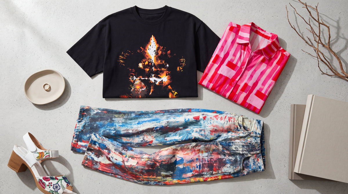 Abstract Blaze Oversized Tee: 2026's Must-Have Statement Top | Vonili