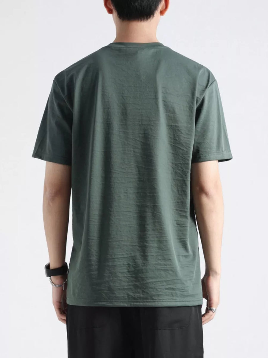Black Relaxed Fit Men's Casual T-shirt