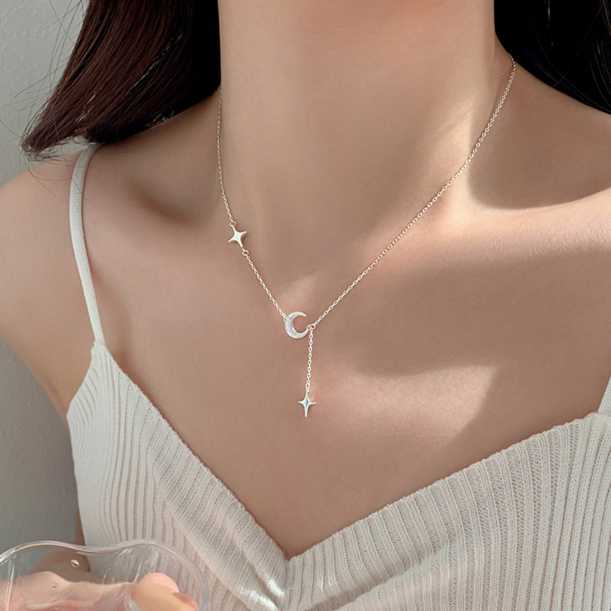 silver 925 sterling silver Care instructions: Avoid wearing during exercise, as sweat w necklace with celestial and clasp