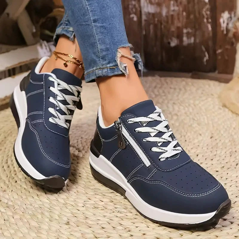 Green sneakers with not applicable and lace-up, zip