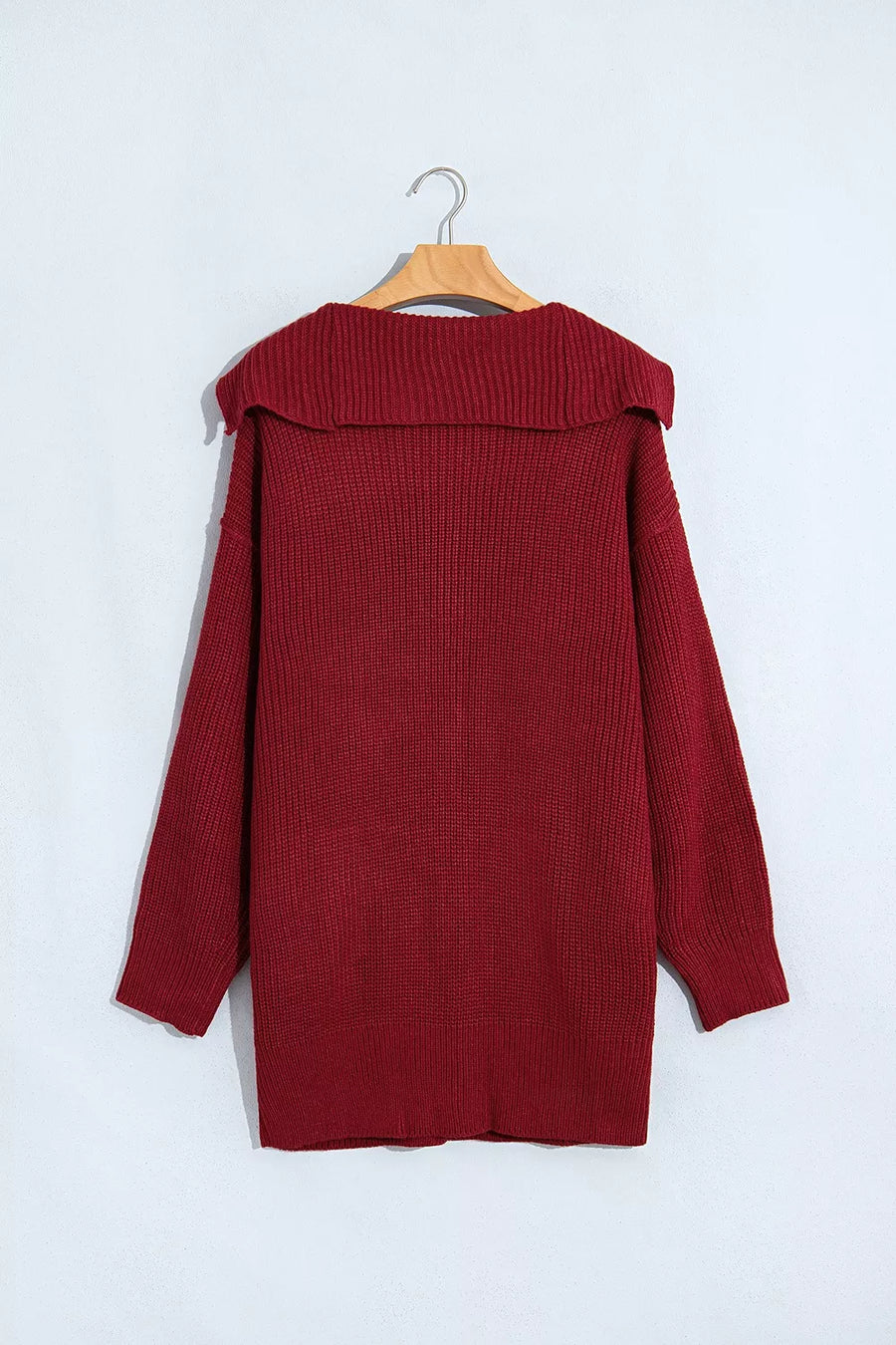 burgundy cardigan with stretch and long sleeve