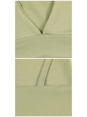 Pea Green halter top with cropped and pullover
