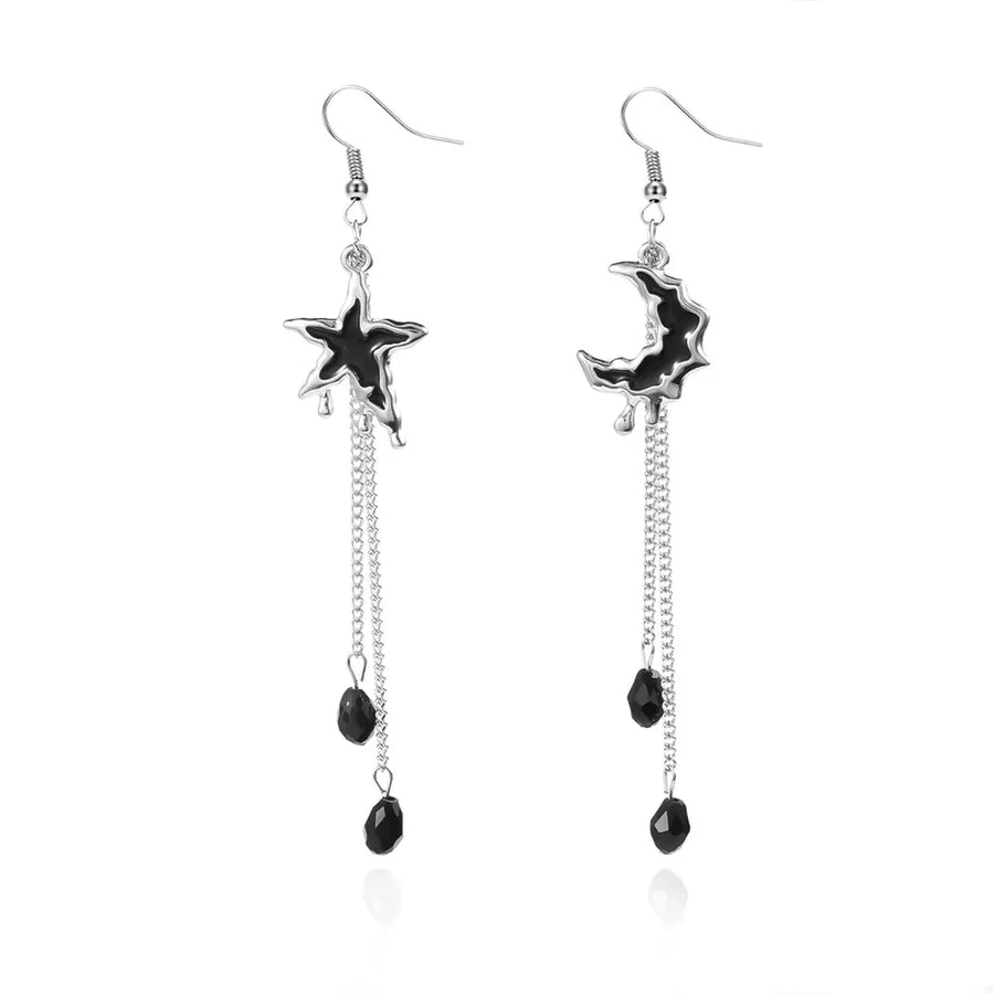 earrings in Silver with celestial and star motif