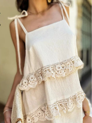 Lace Trim Spaghetti Strap Dress in this colorway