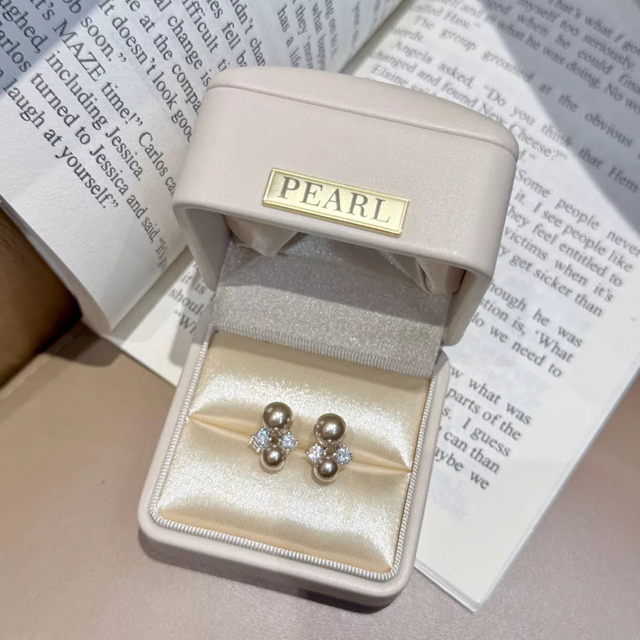 classic earrings in cream with not applicable