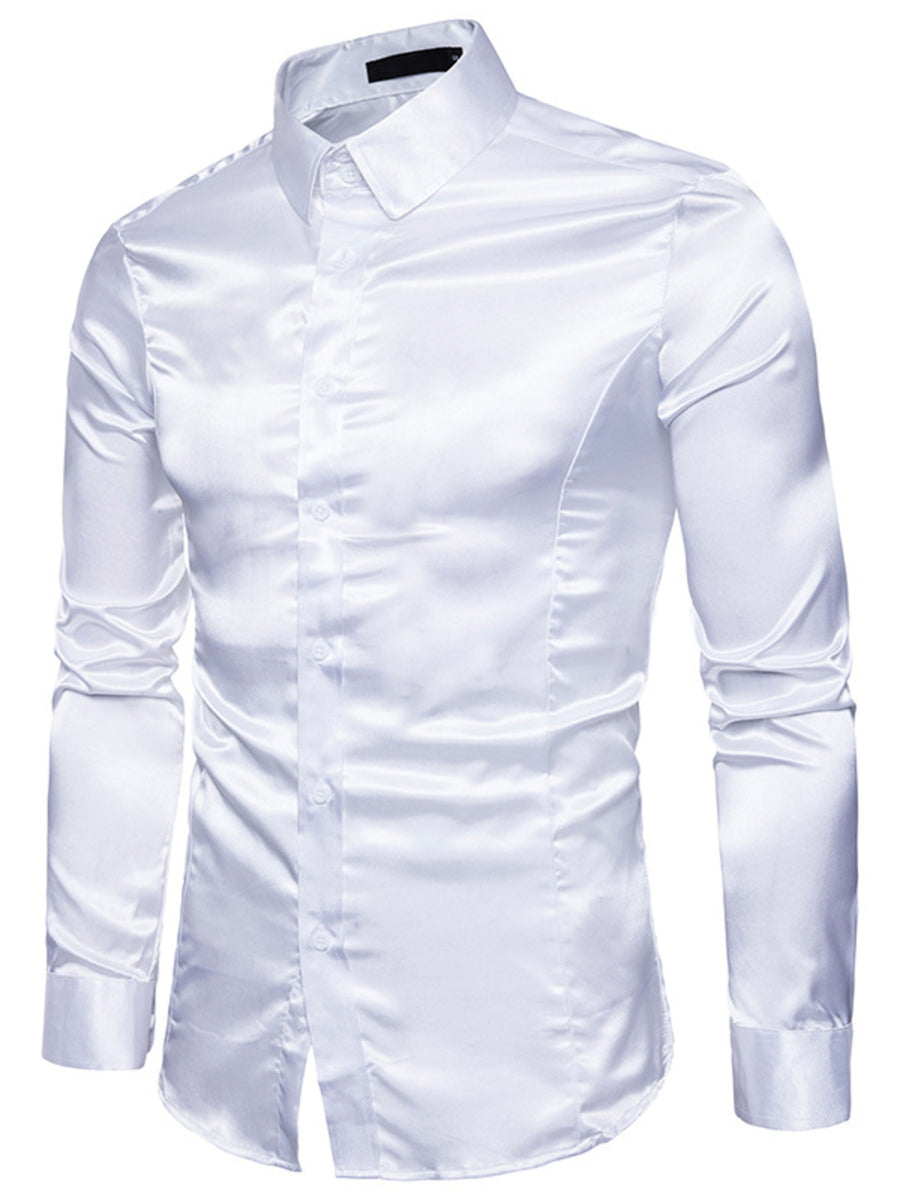 glam button-up shirt in White with collared